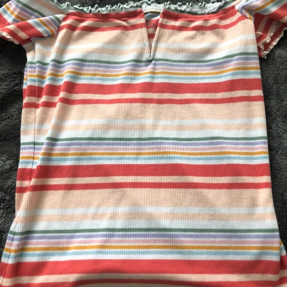 Striped Off The Shoulder Top - Picture 2 of 4